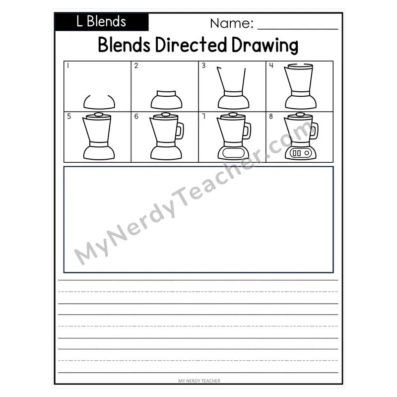 Consonant Blends Directed Drawing & Writing — L, R & S Blends