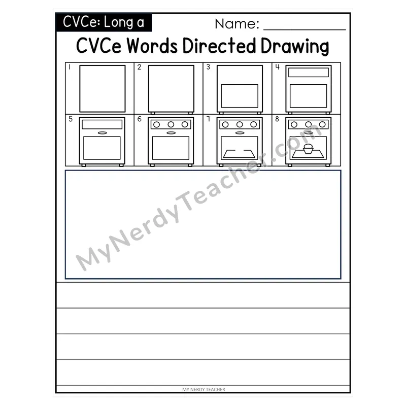 CVCe Words Directed Drawing & Writing — Silent E Long Vowels