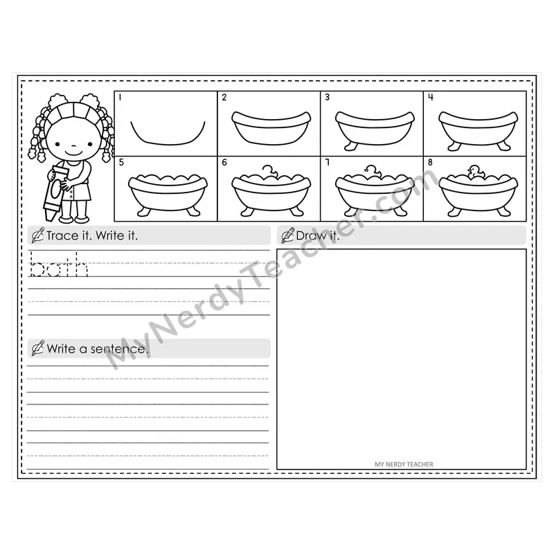 Digraphs Directed Drawing Mini Books — sh, ch, th, wh