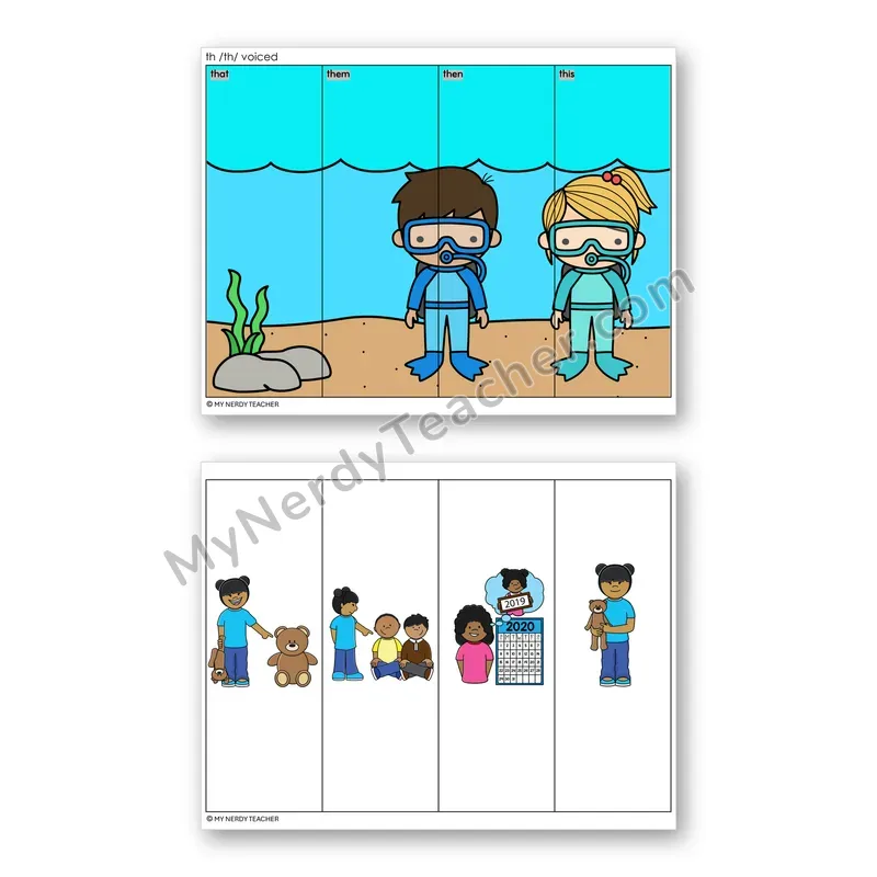 Voiced Digraph TH Mystery Picture Puzzle — Color