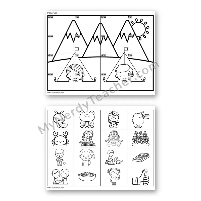 R-Blends Mystery Picture Puzzle — Black & White
