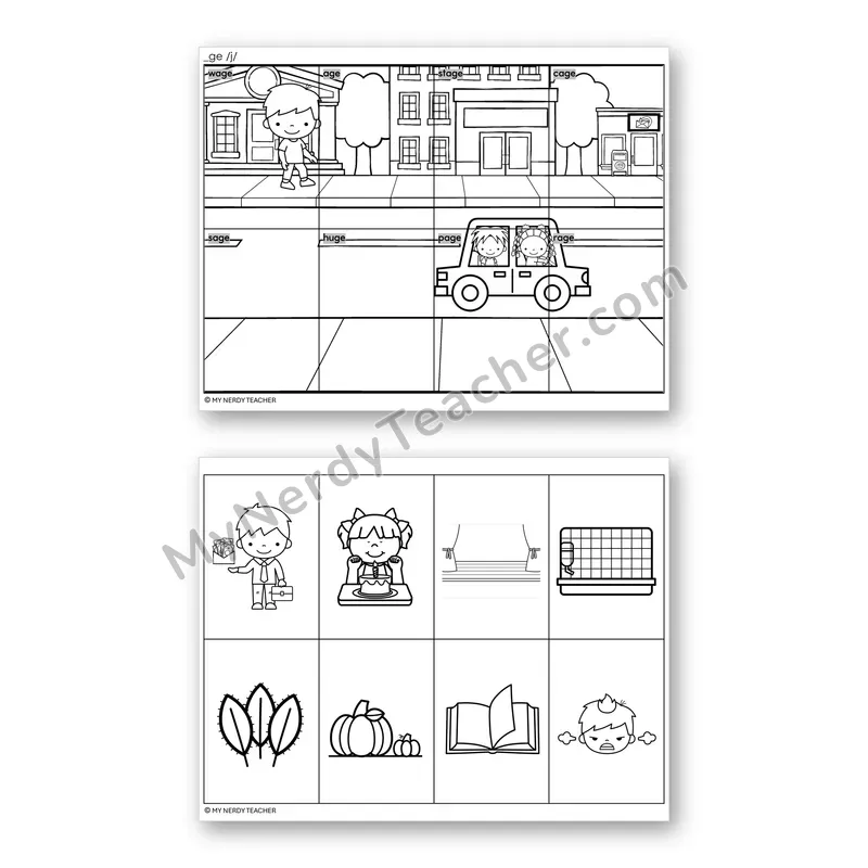 Soft G (_ge) Mystery Picture Puzzle — Black & White