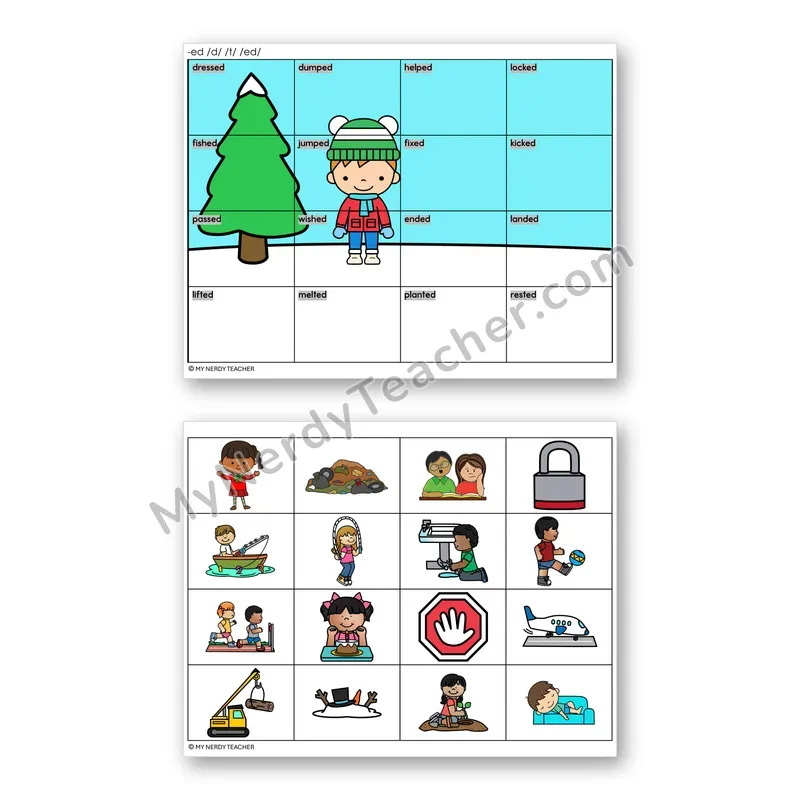 Suffix -ed Mystery Picture Puzzle — Color