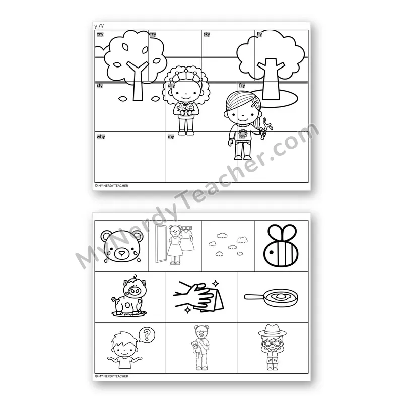 Y as Long I Mystery Picture Puzzle — Black & White