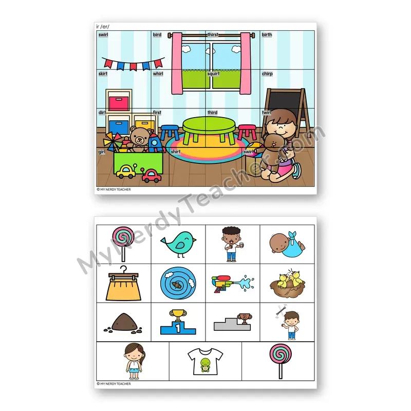 R-Controlled Vowel IR Mystery Picture Puzzle — Color