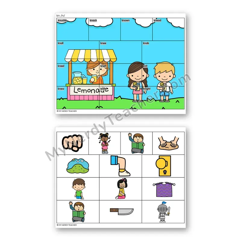 Silent Letters KN Mystery Picture Puzzle — Color