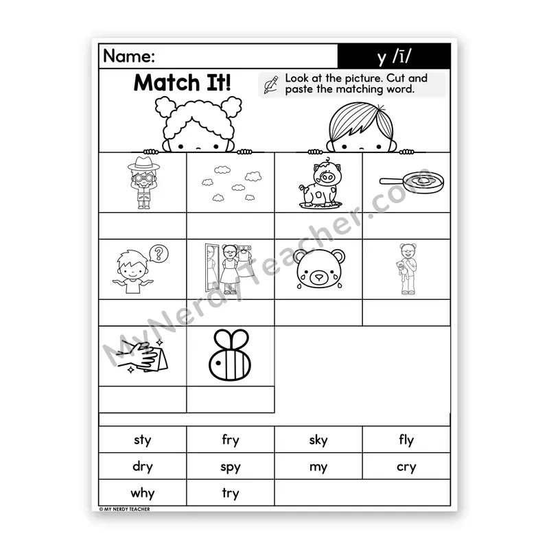 Y as Long I Cut and Paste Worksheet