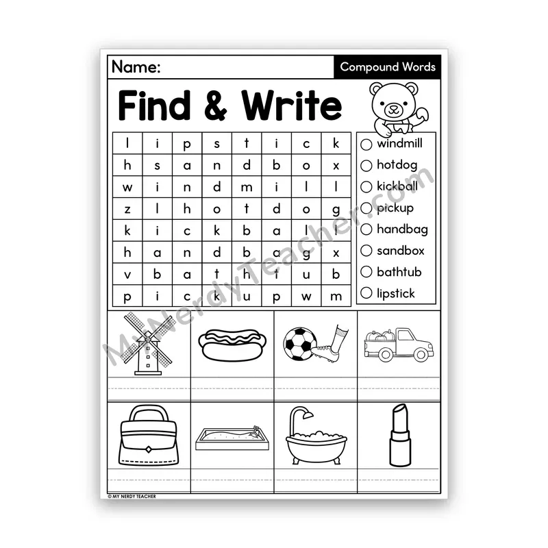 Compound Words Word Search