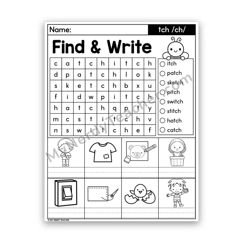 TCH Trigraph Word Search — /ch/