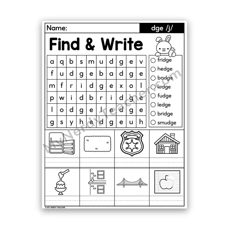 DGE Trigraph Word Search — /j/