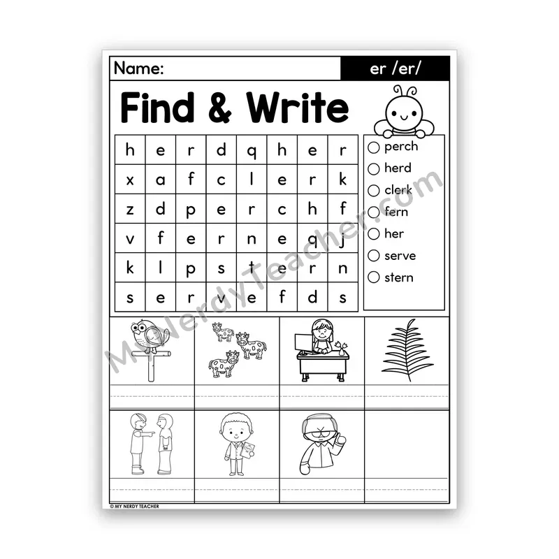 R-Controlled ER Word Search — Bossy R