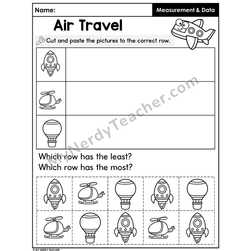 Air Travel Sorting and Graphing — Cut and Paste