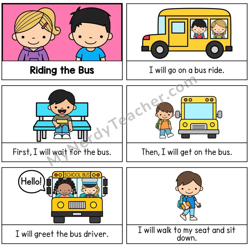 Riding The Bus Digital Social Story Booklet