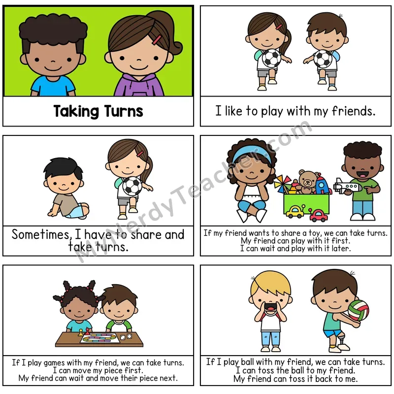 Taking Turns Digital Social Story Booklet