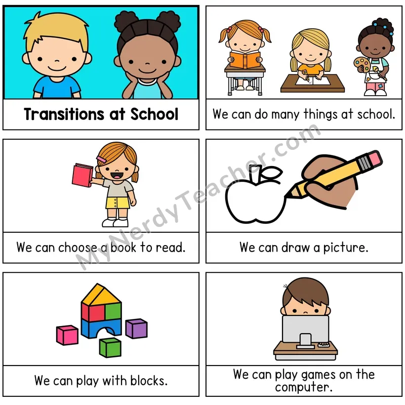 Transitions at School Digital Social Story Booklet
