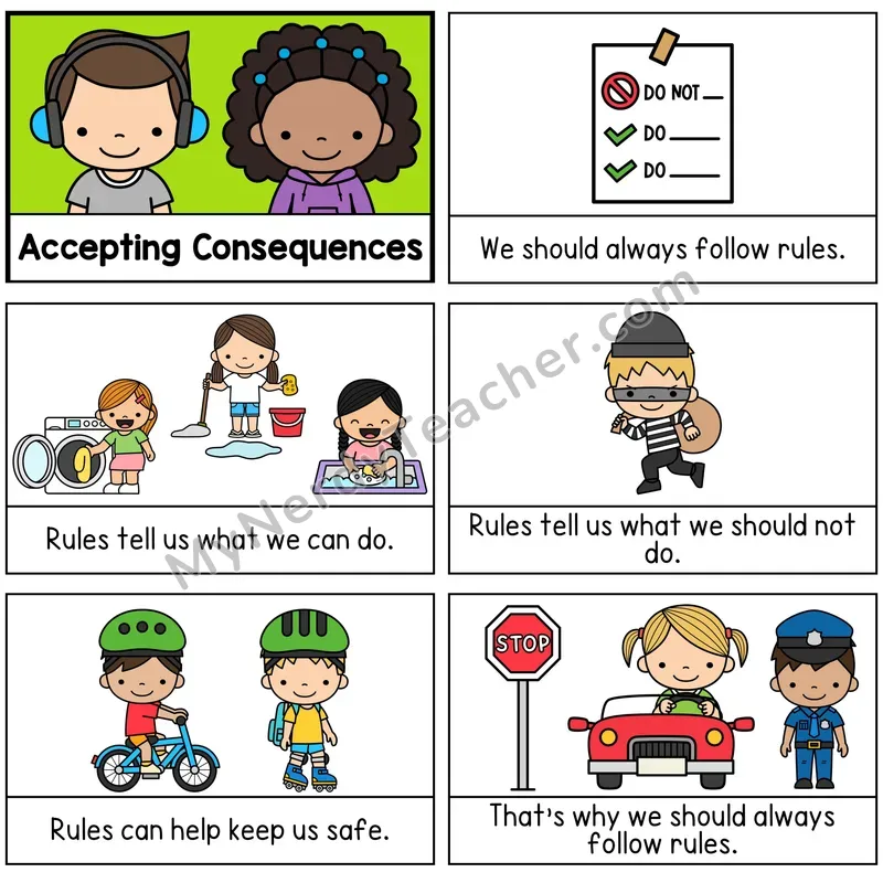 Accepting Consequences Digital Social Story Booklet