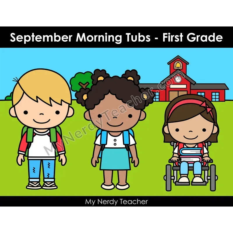 September Morning Bins — 24 Literacy & Math Centers (Color)