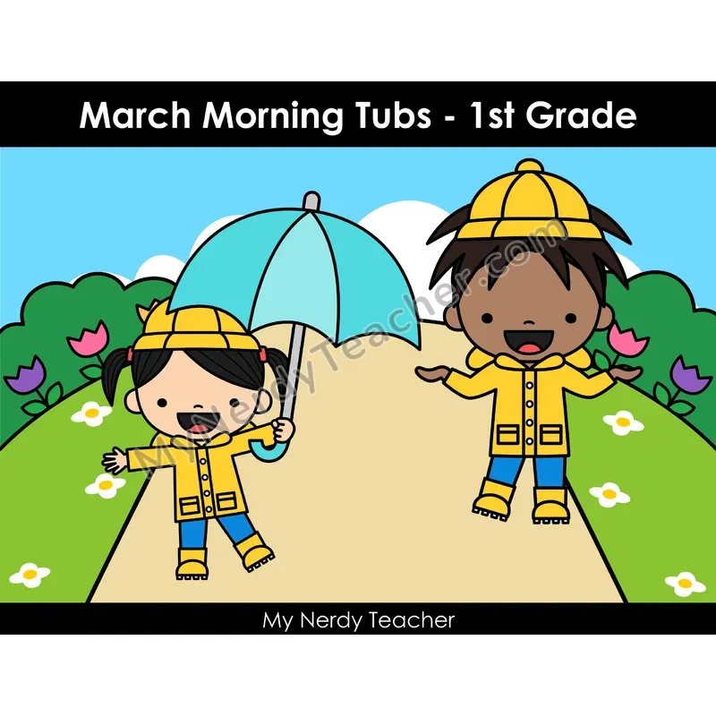 March Morning Bins — 25 Literacy & Math Centers (Color)