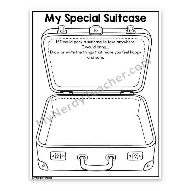 Safe Place Drawing Activity — My Special Suitcase