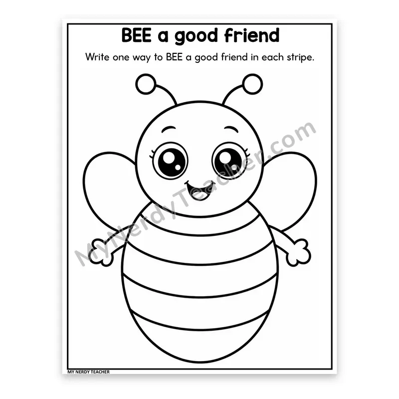 Friendship Skills Writing Page — BEE a Good Friend