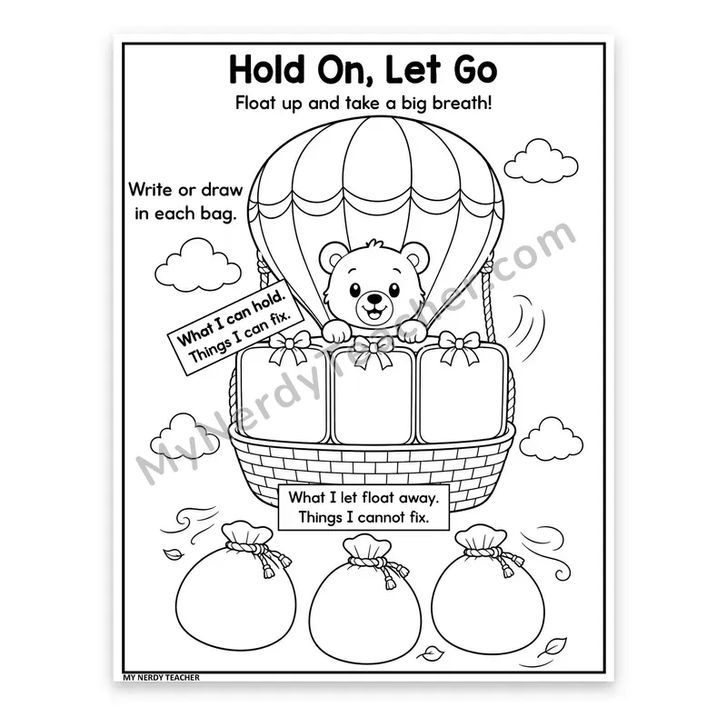 Circle of Control Worksheet — Hold On, Let Go Balloon