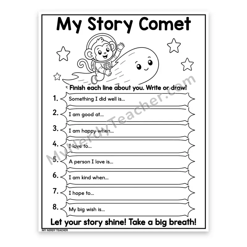 Sentence Starters About Me — My Story Comet Eight Prompts