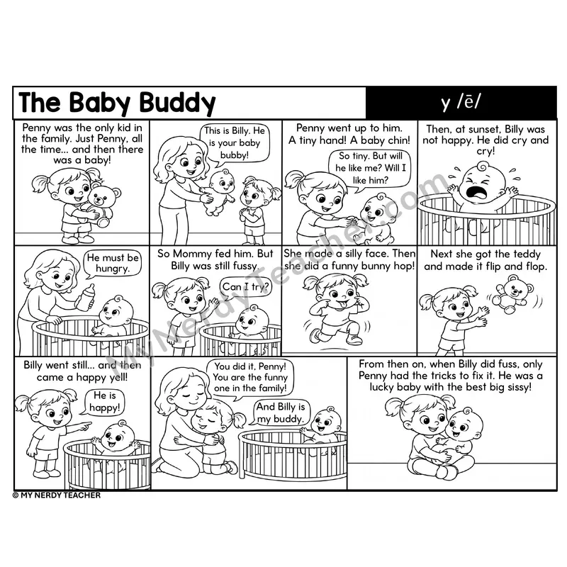 y as Long e Decodable Comic — The Baby Buddy