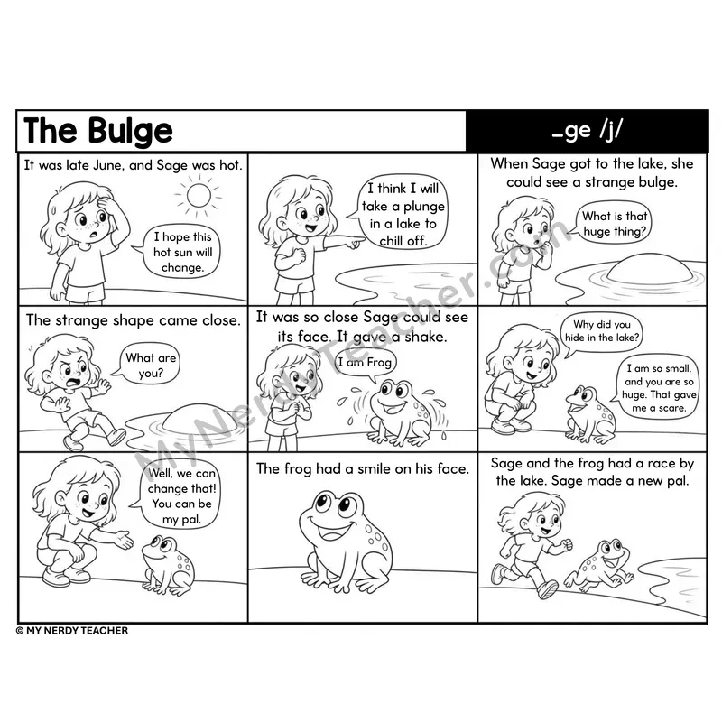 Soft g (_ge) Decodable Comic — The Bulge