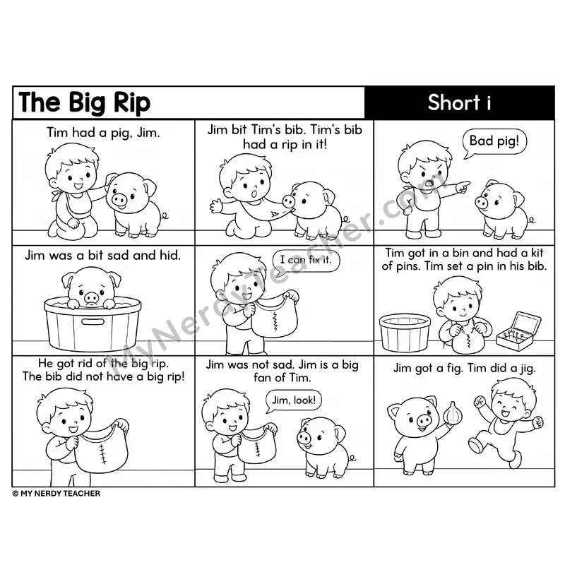 Short i Decodable Comic — The Big Rip