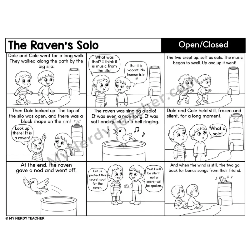Open-Closed Syllables Decodable Comic — The Raven's Solo