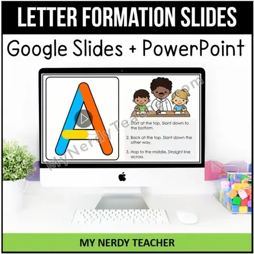 Handwriting Letter Formation GIF Slides Uppercase and Lowercase A-Z